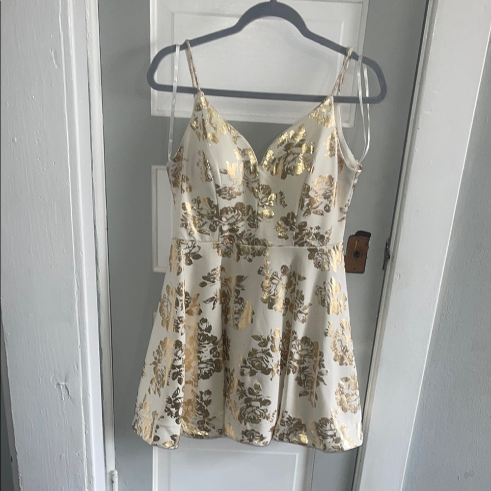 Gold Floral Dress